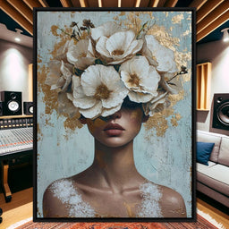 Golden Petal Silhouette - NicheCanvas