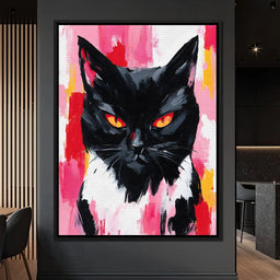 Nocturnal Panther Fire Eyes - NicheCanvas