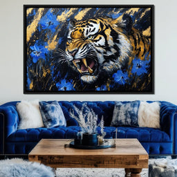 Fierce Tiger in Wild Blooms - Alicia Smith - NicheCanvas