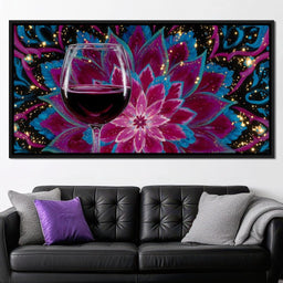 Celestial Petals Wine Mandala - NicheCanvas