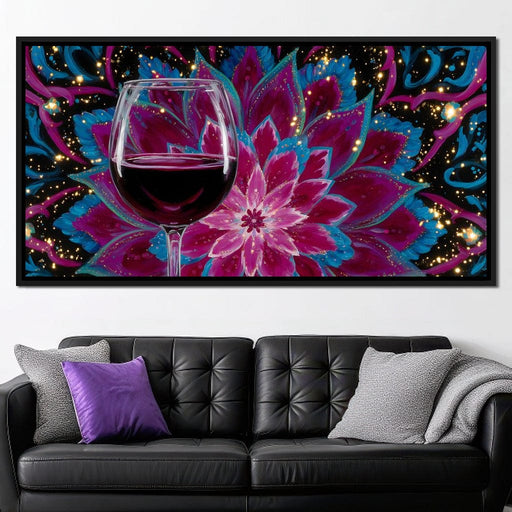 Celestial Petals Wine Mandala Canvas Print
