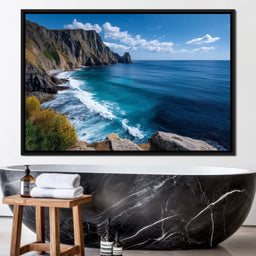 Wild Sea Cliffs Panorama - NicheCanvas