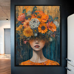 Blossoming Silence Dripping Gold - NicheCanvas