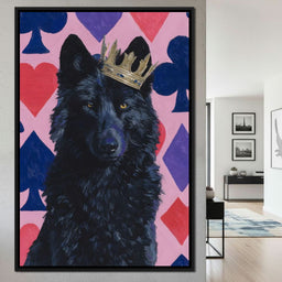 Regal Midnight Wolf Card Royalty - NicheCanvas