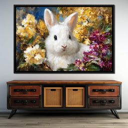 White Bunny Garden Bouquet - Neal Hackett - NicheCanvas