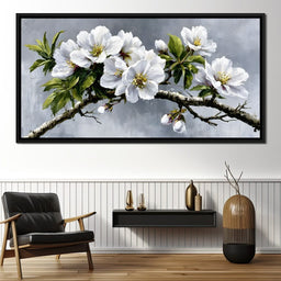 Soft Petals On Silver Morning - NicheCanvas