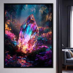 Radiant Crystal Forest Glade - NicheCanvas