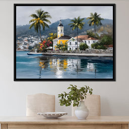 Tropical Harbor Church View - NicheCanvas