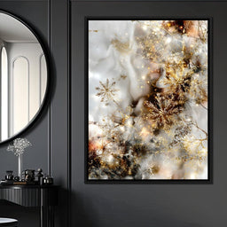 Golden Snowflake Reverie - NicheCanvas