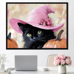 Bewitched Black Cat Pumpkin - NicheCanvas