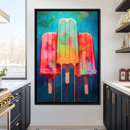 Rainbow Popsicles Glow - NicheCanvas