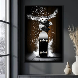 Nocturnal Skateboarding Dash - NicheCanvas