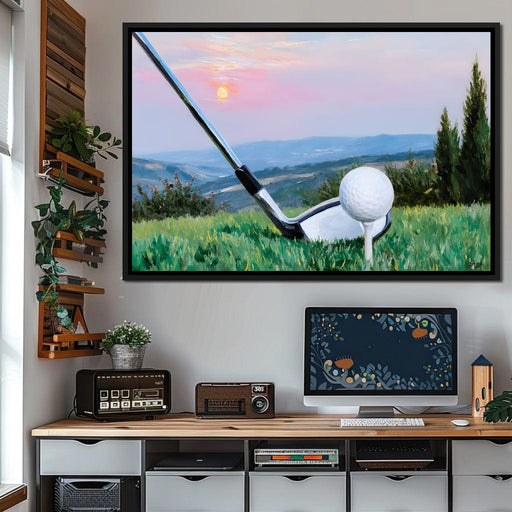 Sunset Swing Over Fields Canvas Print