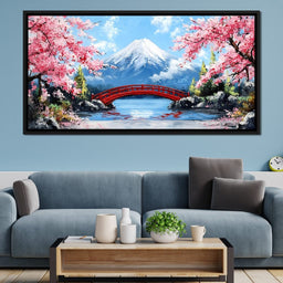 Cherry Blossom Bridge Tranquil Majesty - NicheCanvas