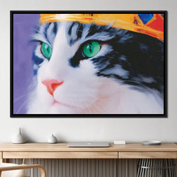 Majestic Feline Emerald Eyes - NicheCanvas