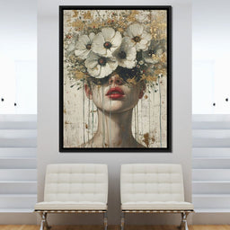 Golden Petal Masquerade - NicheCanvas