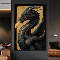 Golden Firebreath Dragon King - NicheCanvas