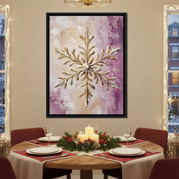 Golden Snowflake Abstract Glow - NicheCanvas