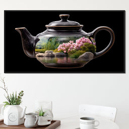 Zen Teapot Garden Reflection - NicheCanvas
