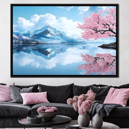 Tranquil Blossom Reflection - NicheCanvas