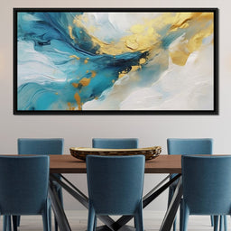 Oceanic Gold Swell Abstraction - NicheCanvas