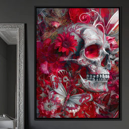 Rose Petal Skull Garden Feast - NicheCanvas