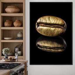 Golden Coffee Bean Reflection - NicheCanvas