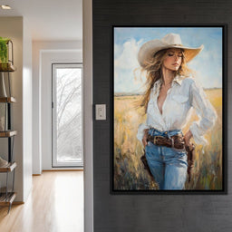 Cowgirl's Sunlit Respite - NicheCanvas