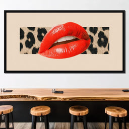 Leopard Kiss Pop Glamour Red - NicheCanvas