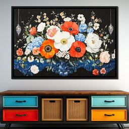 Floral Symphony on Midnight - NicheCanvas
