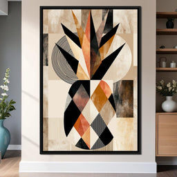 Geometric Still Life of Tropical Pineapple - NicheCanvas