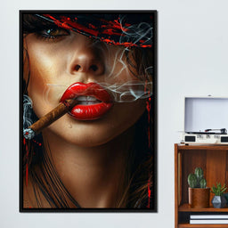 Sultry Smoke and Sable Tresses - NicheCanvas