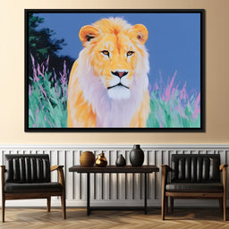 Golden Lion in Wilderness - NicheCanvas