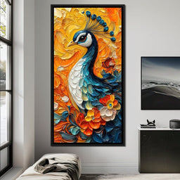 Radiant Peacock Garden Harmony - NicheCanvas