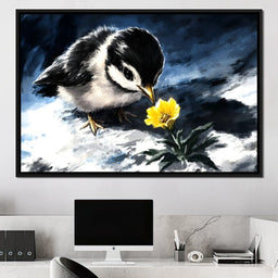 Chick Ponders Golden Bloom - NicheCanvas