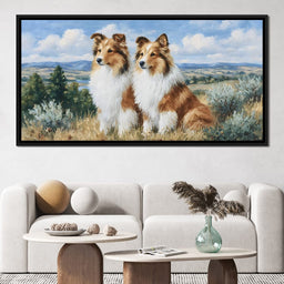 Pastoral Collie Duo Countryside - NicheCanvas