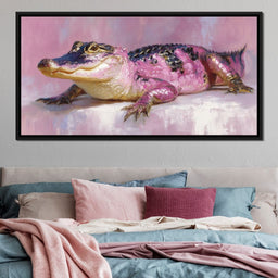 Pink Gator Lounge Portrait - NicheCanvas