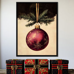 Golden Snowflake Ornament Cheer - NicheCanvas