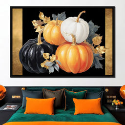 Golden Pumpkin Harvest Harmony - NicheCanvas