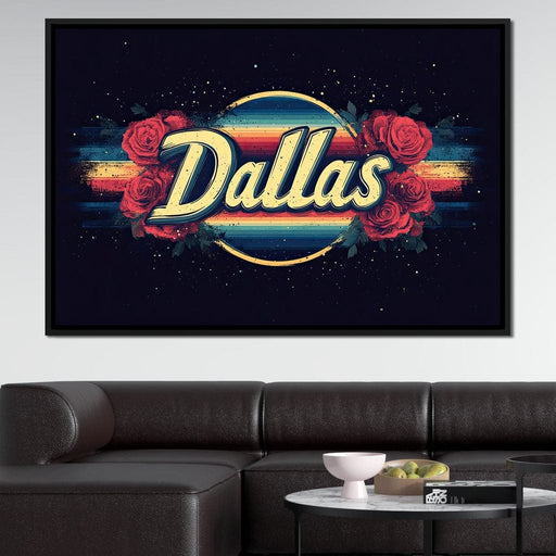 Retro Rose Radiance Dallas Canvas Print