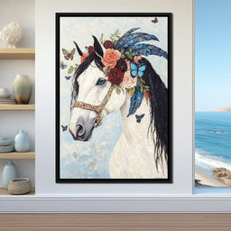 Majestic White Horse Harmony - NicheCanvas