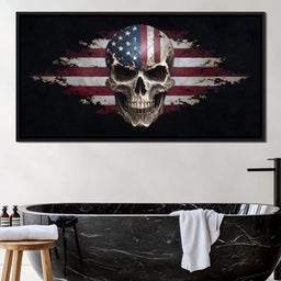 Stars Stripes Skull Rebellion - NicheCanvas