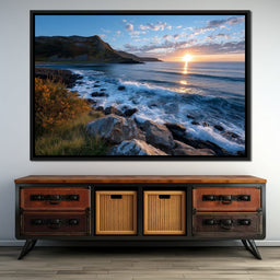 Golden Coastline Sunrise Tide - NicheCanvas