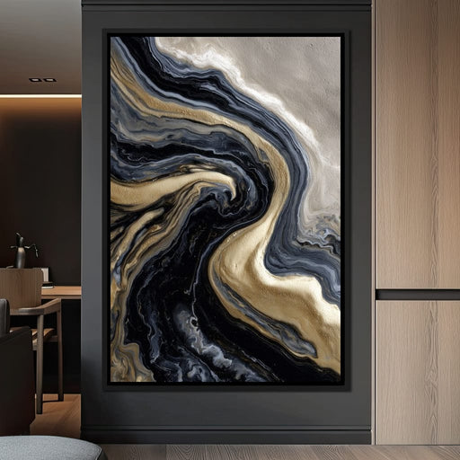 Liquid Gold Onyx Swirl Flow Canvas Print