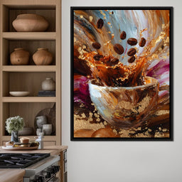 Golden Coffee Splash Reverie - NicheCanvas