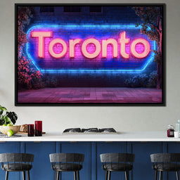 Toronto Neon Nightscape - NicheCanvas