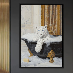 Majestic Snow Leopard Soak in Luxury - NicheCanvas
