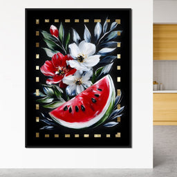 Summer Floral Watermelon Delight - NicheCanvas