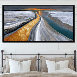 Gold River Under A Pewter Sky - TooplesArt - NicheCanvas