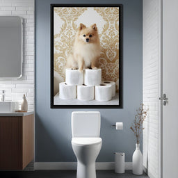 Pomeranian Toilet Tissue Throne - NicheCanvas